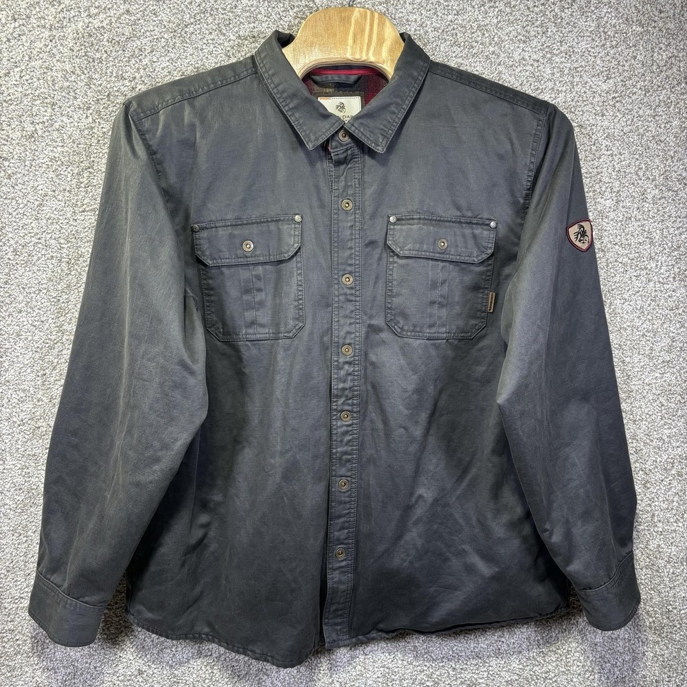 Legendary Whitetails Jacket Mens 2XL Gray Canvas Shirt Lined Outdoor Workwear